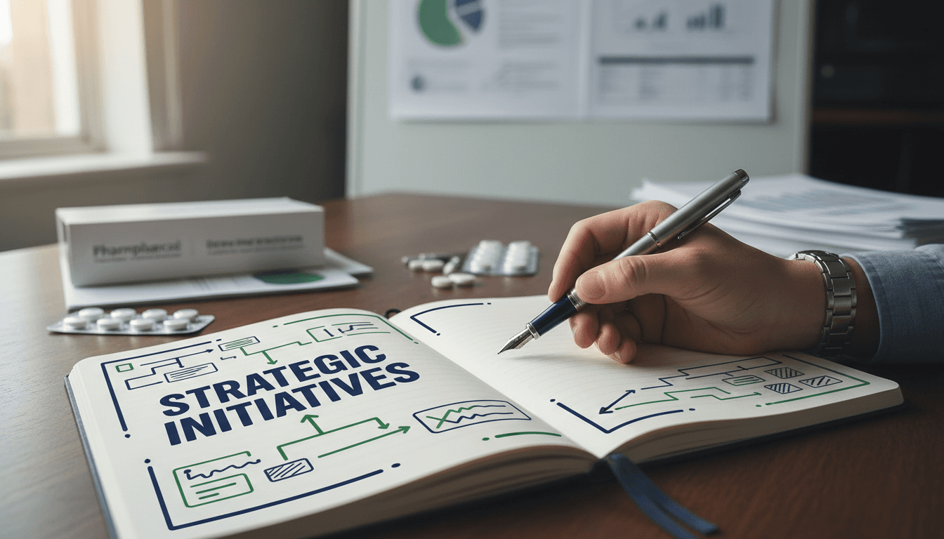 Strategic planning notebook with pen during a business consultation